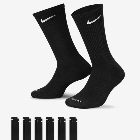 Nike Training Crew Socks (6 Pairs) Nike Everyday Cushioned - Picture 1 of 8